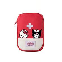 Sanrio 1 قطعة حقيبة طبية طوارئ مقاومة للماء من نايلون بطبعة هالو كيتي من سانريو، حقيبة طبية وللوقاية من الأوبئة محمولة بسحاب أحمر، حقيبة تخزين طبية للطوارئ للسفر والتخييم للعائلة، حقيبة طبية، حقيبة تخزين طبية، صندوق إسعافات أولية، ملحقات السفر، منظم السفر، لوازم السفر، حقيبة سفر، عطلة جامعية، سفينة سياحية، تخييم صيفي خارجي، لوازم التنزه والصيد