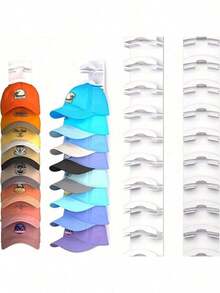 1 Pack Hat Organizer Baseball Caps, Organization And Storage, Closet Organization And Storage, Strong Adhesive Hat Rack Wall, Multilayer Hat Storage Display Holder, Wall Mounted Hat Hooks Hold Up To 18 Hats Closet Door And Bedroom (Black/White)