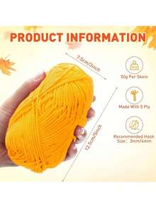 1pc 5-Ply Milk Yarn, Crochet Knitting Thread, Suitable For DIY Weaving Bags, Scarves, Hats, Sweaters, Dolls, 50g/Pc