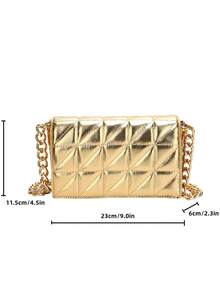 Metallic Quilted Chain Flap Square Bagmatching , Bag, Gifts, Outfit,Perfect For Dress,Wedding Dress,Formal Dresses For Women,Prom Dress, Dress,Birthday Dress,Mini Shell-Shaped Fashion Laser Metal Clutch, Y2K Vintage Metal Frame Chain Shoulder Crossbody Bag, Suitable For Women Formal Dinner, Going Out, Dating, Shopping, Elegant Shell Purse Perfect For Parties Weddings Dinners & Banquets Matches Wedding Dresses Formal Wear Prom Gowns Birthday Outfits,Backpacks, Handbags, Ladies' Handbags, Ladies' Wallets, Ladies' Handbags, Ladies' Work Bags, Ladies' Wallets And Bags, Travel Essentials, Christmas Gifts, Travel Accessories, Gifts For Women, Cosmetic Bags, Personalized Gifts, Elegant Ladies' Wallets, Christmas Wallets, Bridesmaid Gifts, Christmas Gifts For Women - 金色 - 查看 9