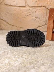 最新时尚儿童短靴，幼儿鞋平底侧拉链春秋季新款真皮男童靴女童靴婴儿靴 - 黑色 - 查看 10