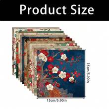24/36PCS 5.9*5.9inch Plum Blossom Landscape Painting Scrapbook Paper Pad, High Quality Single Side Scrapbooking Creative Material Paper For DIY Scrapbooking, Card Making, Journaling & Art Crafts - Multicolor - View 2