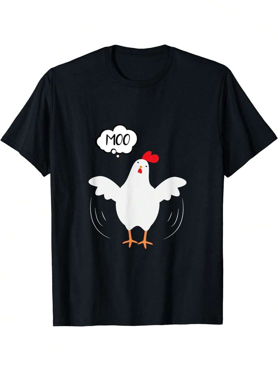 Graphic T-Shirt With Eric Carle's Caterpillar Theme, Heavyweight Pure Cotton Casual Digital Print T-Shirt, 220g T-Shirt, Gift, Summer, Unisex - 黑色5 - 查看 1