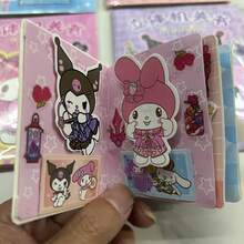 Sanrio Libro interactivo tridimensional de Sanrio, DIY, simple, intelectual, libro tranquilo para niños, sin necesidad de cortar, Kurumi, pegatinas de sellos, creativo