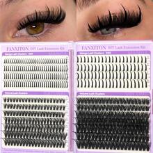 Manga Lash Clusters Natural Look Anime Japanese Eyelash Extensions 488 Pcs 8-18MM Wispy Cluster Lashes For Cosplay, Thick Volume Wet-Look And Natural 2 Styles Of Lash Extension With Thin Band - White - View 2