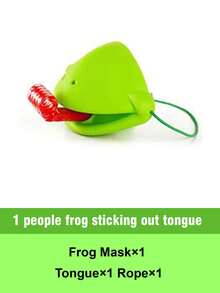 1 Set Frog Tongue Toy, Supports 2-4 Player Interaction, Includes Frog Mouth Lizard Mask, Greedy Chameleon Musical Instrument Creative Props, Wedding Blow Card Board Game, Wedding Toys And Annual Party Interactive Props, Team Building And Expansion Activity Supplies, Fun Masks. - Multicolor - View 13