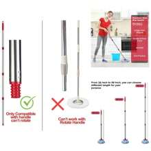 Spin Mop Replacement Handle 4 Section Mop Or Broom Handle/Stick Compatible With O Cedar Spin Mop Refills And Brooms, 30 To 59, American Threaded Joint End Mop Head Not Included