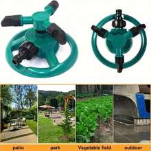 360° Rotating Garden Sprinkler – Adjustable Durable Lawn & Plant Watering Tool | Easy-Connect Hose Setup  | Ideal For Small To Medium Yards, Flower Beds & Patios - 墨綠色 - 查看 7
