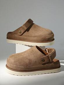 Chinelos Casuais Slip-On Femininos, Tira Ajustável, Palmilha Confortável, Uso Interno e Externo, Adequado para Uso Diário, Chinelos de Lazer - Castanho - Visão 4