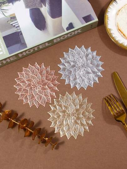 6-24 Stücke Mehrfarbige PVC Untersetzer, wasserdicht, waschbar, leicht zu reinigen, abwischbar, rutschfest, Tischuntersetzer, Dekoration für Feiertage, Hochzeiten und Partys