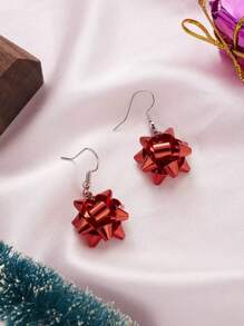 2pcs Fashionable Personalized Ribbon, Star & Planet Design Women's Earrings, Christmas Accessory
