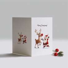 24pcs Holiday Christmas Greeting Cards With Envelopes - Various Santa Claus, Reindeer And Snowman Designs - Thanksgiving Cards, Suitable For Christmas And New Year 2025 - Paper Material