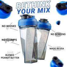 HELIMIX 2.0 Vortex Blender Shaker Bottle Holds Upto 28oz |   No Blending Ball Or Whisk |   USA Made |   Portable Pre Workout Whey Protein Drink Shaker Cup |   Mixes Cocktails Smoothies Shakes |   Top Rack - Màu xanh lam - Xem 2