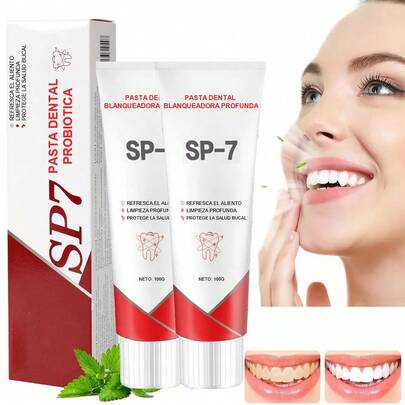 2PCS Pasta de dientes Probiótico blanqueadora sp-7 Limpieza profunda, aliento fresco, cuidado bucal Blanqueamiento y Limpieza Básica - Potente Fórmula Probiótica para Blanqueamiento Natural