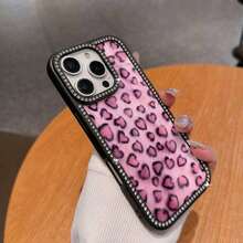 Y2K 1PC 2 Diamond Pentagram 3-In-1 Pink Leopard Pattern Suitable For IPhone 16, 16 Plus, 16 Pro Max, 16 Pro, 15 Plus, 15 Pro Max, 14, 14 Plus, 14 Pro Max, 13, 13 Pro, 13 Pro Max, 12, 12 Pro, 12 Pro Max, 11, 11 Pro, 11 Pro Max, Perfect For Girlfriends, Classmates, And Relatives - 黑色 - 查看 4