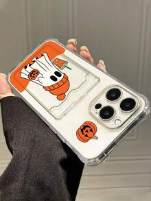 南瓜幽灵彩绘透明卡槽柔软硅胶全身保护手机壳，兼容 16/11/16pro/16plus/16promax/16e/15Promax/13/14/12/XS/XR/7G/8P、Galaxy、11/12Pro/12/12X/13Pro/14Pro/15Pro/、Redmi 10/9/Note9/12c/Note11pro/Note8Pro 防水防震防摔防刮 - 彩色 - 查看 4