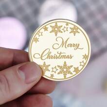 5/10/20 Peças Toppers Acrílicos Dourados para Cupcake de Natal para Decoração de Bolo de Festa de Natal - Multicolorido - Visão 12