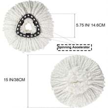 [3 Pack] Mop Replace Heads, Mop Refill Heads Replacements Compatible With O Cedar Spin Mop 1-Tank System- Easy To Replace, Microfiber, Machine Washable - 預設 - 查看 6