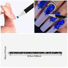 13 Pcs Diamond Painting Pen Rhinestone Picker Pencil Set Self Adhesive Nail Dotting Wax Pen With Pencil Sharpener Resin Point Drill Pens 5D Crystal Gem Pick Up Tools DIY Nail Art Accessories - [Multiple+Colors+as+Shown] - View 2