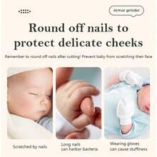 7pcs Portable Electric Baby Nail Clipper Set, Baby Nail Clippers, For Children, 6 Grinding Heads, Quiet Design, Nail Clippers Specially Designed For Newborns - Multicolor - View 9