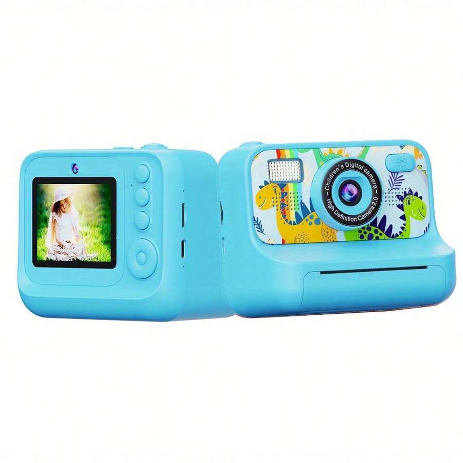 32G Large Memory Children's Instant Printing Camera Toy, 1080P High-Definition Video Recording, Six Self-Timer Modes, High-Speed Printing, The Best Gift For Children Aged 3-8 On Festivals, Birthdays And Christmas. Three Rolls Of Printing Paper - Blue - View 1