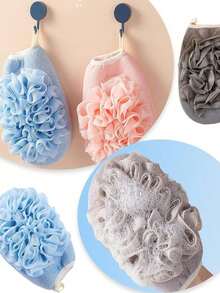 1 件装家用去角质浴巾，成人男女通用擦洗手套，用于清洁和去除污垢 - 彩色 - 查看 15