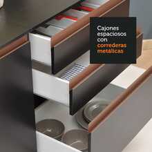 Cocina Integral Completa Modular Madesa Reims 180cm Color Negro - Negro - Ver 7