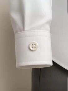 Children's White Long Sleeve Button Down Shirt 100% Cotton - White - View 3