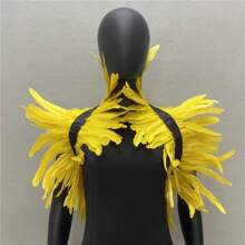 1 Stück Federumhang für Frauen, Federkragen Cape Schal, Schulterüberwurf für Karneval, Party, Showgirl Accessoire, Hexen Kostüm Dekoration, Halloween