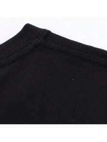 Detroit Tiger Graphic Men's T-Shirt - Vintage Style Cotton Crew Neck Tee With Baseball Bat Design, Black Casual Sportswear For All Seasons - 黑色 - 查看 4