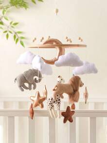 1pc Baby Mobile For Crib, Animal Baby Crib Mobile For Boys Girls, Baby Mobile For Bassinet,Baby Room Decor,Baby Shower Party Favors,Boho Nursery Mobile, Nursery Decor Theme For Infant Bedroom Hanging, Gender Neutral Baby Gift - Multicolor - View 9