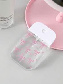 新款蝴蝶結圖案透明PET可重複填充旅行分裝瓶 -- 香水噴霧瓶、卸妝分裝瓶、保濕噴霧瓶；適用於指甲油卸除液、化妝水和卸妝液；可重複使用、旅行必需品、完美的旅行伴侶、絕佳的節日禮物 - 彩色 - 查看 3