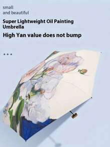 女士印花雨伞 - 轻便、便携、防紫外线、可折叠、适合各种天气、女士便携式遮阳伞、防雨防风