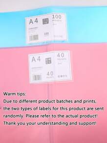 1pc Semi-Transparent Document Folder, Clear Insert Page File Folder, Snap Closure Document Organizer, Multi-Color Storage Box, Multi-Size Refillable Binder, 20/30/40/60/100 Pages, A4 Multi-Layer Insert Sleeves, 6 Color Options, Water-Resistant, Comfortable Texture, School Document Bag, Test Paper Holder, Fashionable Design, High Capacity Sorting & Storage Bag, Contract & Receipt Organizer