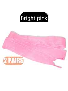 2 Pairs Lightweight Sheer Shoelaces, Women's Dance Shoes Decorative Accessories, Fashionable Solid Color Lace Shoelaces, Suitable For Sneakers, Flats, Athletic Shoes
