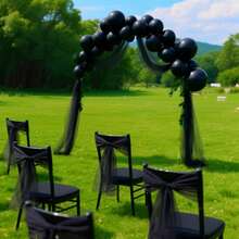 Orange Organza Chair Back Bow Decor, Organza Bow Decor Ribbon For Halloween, Weddings, Christmas, Easter, Outdoor Parties & Festivals. DIY-Friendly Bowknot For Various Holiday Decorations