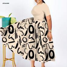 Women African Skirt Printed Ankara Maxi Skirt Dashiki Long Skirts - Màu xanh lam - Xem 2