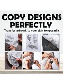 100pcs Professional Tattoo Transfer Paper Stencil Sheets,A4 Size 4 Layers For Tattoo Designs & Supplies (Temporary Tattoo Template),Ideal For Tattoo Artists, Beginners & DIY Enthusiasts,Perfect For Tattoo Practice, Permanent Makeup & Body Art,Great For Christmas Gifts & Halloween Costume Parties