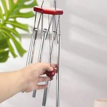 1 Piece Of Octagonal Red Solid Wood Wind Chime Outdoor Decoration Courtyard Decoration High-End Wind Chime Hanging Decoration - 1件 - 查看 3