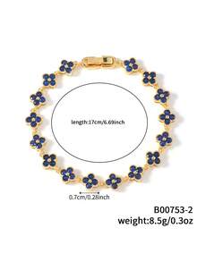 1 件彩色时尚奢华花卉锆石手链 - 橫豎連結式 - 查看 21