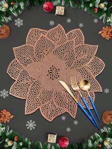 1/4/6 قطعة من أطباق الطاولة المزينة بنبات الذهبي من البي في سي، عازلة للحرارة ومانعة للانزلاق، مناسبة لديكور فنادق ومطاعم ، وحفلات الزفاف وعيد الحب والاحتفالات العطلات والنزهات وحفلات أعياد الميلاد