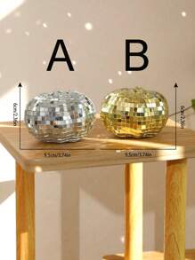 1 pieza Decoración creativa con diseño de calabaza con láser dorado y plateado con reflejo de espejo, adecuado para fiestas festivas, salas de baile, decoraciones de bar, decoraciones de calabaza con láser disco, decoración retro para el hogar, adornos de mesa, decoración con tema disco, suministros para fiestas de cumpleaños y bodas, decoración de Acción de Gracias y Festival de la Cosecha (Regalos de cumpleaños)