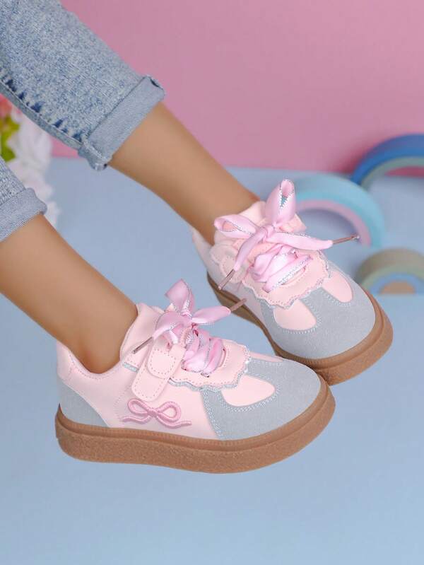 1 Pair Girls' Canvas Sneakers, Spring/Summer New Children's Sports Shoes, Big Kids Soft Bottom Running Shoes