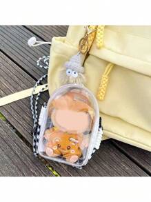 15cm Plush Toy Protective Case With Canvas, For LBB A Second-Generation Sitting And Crossbody Bag, PVC Transparent Crossbody Bag, And A Dust-Proof Storage Bag - Multicolor - View 3