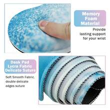 Large Keyboard Mouse Pad Set, Extended Mouse Pad+Keyboard Wrist Rest Support, Memory Foam Ergonomic Easy Typing, 4Pcs (35.4*15.9 In) Desk Pad Set For Home Office Study Game - Colorful-671326 - StayPositive - 查看 5