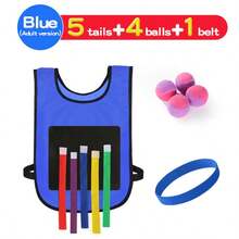 Family Fun Sticky Ball Game Set, Kids Grab Belt, Kindergarten Tug Tail Game Props, Sticky Vest, School Outdoor Sports Toys, Throwing Obstacle Interactive Game Props, Youth Outdoor Sports Sensory Training Sticky Vest Toy Ball - Multicolor - View 16