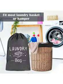 1 peça, saco de roupa suja extra grande para viagem com cordão, saco resistente para guardar roupas sujas, cesto de roupa fácil de instalar, essencial para viagem, 4 cores disponíveis, padrão transparente, fecho com cordão, poliéster de alta qualidade e resistente a rasgos, dobrável, adequado para viagens, dormitório, cruzeiro, armazenamento, saco de roupa suja, saco de armazenamento - Multicolorido - Ver 2