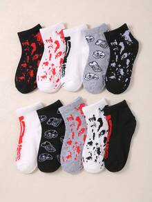 10 Pairs Of Halloween Children's Socks, Skull, Hand, Skull, Suitable For Holiday Gift Giving For Boys And Girls - Multicolor - View 2