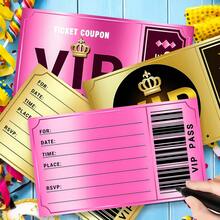 Invitación de fiesta de cine VIP de doble cara, invitación de fiesta de cumpleaños, invitación de cumpleaños, decoraciones de fiesta temática