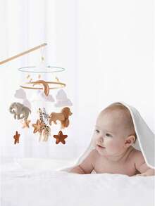 1pc Baby Mobile For Crib, Animal Baby Crib Mobile For Boys Girls, Baby Mobile For Bassinet,Baby Room Decor,Baby Shower Party Favors,Boho Nursery Mobile, Nursery Decor Theme For Infant Bedroom Hanging, Gender Neutral Baby Gift - Multicolor - View 4